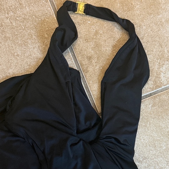 Halter Plunge Mini Dress - Black - Picture 4 of 4